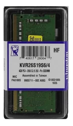 SODIMM DDR4 4GB 2666 KINGSTON